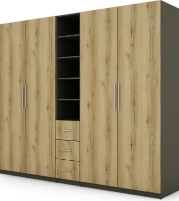 Produktbild von Meblast | Schrank 260/220; Graues Graphit / Grand Eiche Natur - Premium Beschläge | Möbel, Stil, Funktionalität