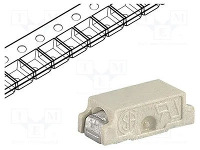 Obrázok produktu pre 1x Poistka: Fúzak 63 V DC, rýchly, 63 V AC, 7 A, SMD, 7,4 x 3,1 x 2,6 mm, 3402.0019.11, SMD