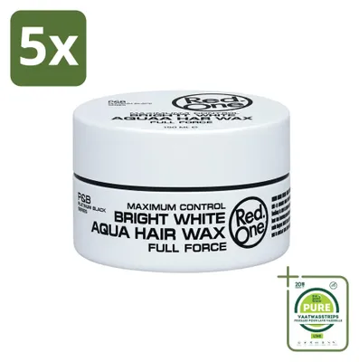 Obrázek produktu pro 5 kusů vosku na vlasy Red One Bright White – maximální fixace – 150 ml – balení