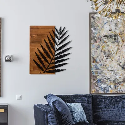 Immagine prodotto di Wallity, Leaf3 Metal Decor, decorazione da parete, nero, metallo, 50 x 58 cm