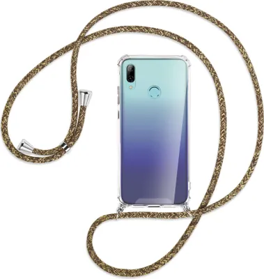 Produktbild von Handykette Backcover-Schutzhülle mit Band (Metall silberfarben) für Huawei P Smart 2019 / Honor 10 Lite - braun+beige