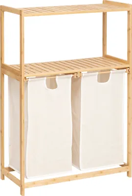 Zdjęcie produktu dla Regał bambusowy z koszem na pranie TIDY BOX, 72 x 33 x 109 cm