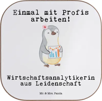 Produktbild von Mr. & Mrs. Panda Untersetzer Tasse Wirtschaftsanalytikerin Leidenschaft - Weiß - Geschenk, Tischschoner, Tassen, gläseruntersetzer, Tassenuntersetzer, für Gläser