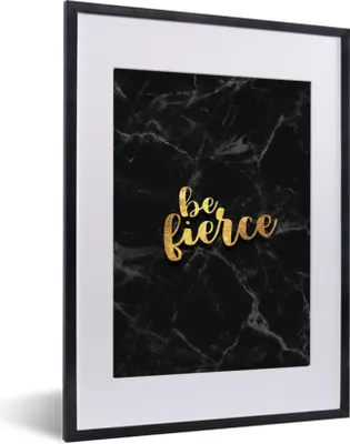 Produktbild von MuchoWow® Gerahmtes Poster Zitate - Motivation - Gold - Marmor 30x40 cm - Poster mit Schwarzem Bilderrahmen Wandposter Rahmen Foto Bilder - Wandposter Schlafzimmer