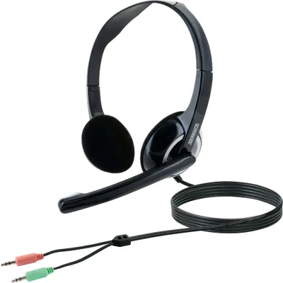 Produktbild von Headset für PC mit 3,5 mm Klinkenanschluss, 1,7 m Kabel, Schwarz/Hellgrau