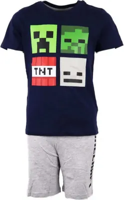 Produktbild von Minecraft Creeper Kinder kurzarm Pyjama Schlafanzug – 116