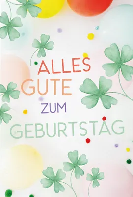 Produktbild von Geburtstag - Glückwunschkarten im Format 11,5 x 17 cm - Kleeblätter