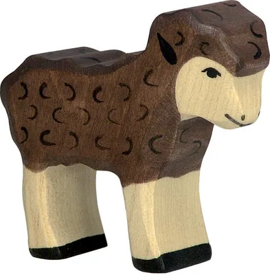 Produktbild von Lamm schwarz Bauernhof Holzfigur Holzspielzeug von Holztiger