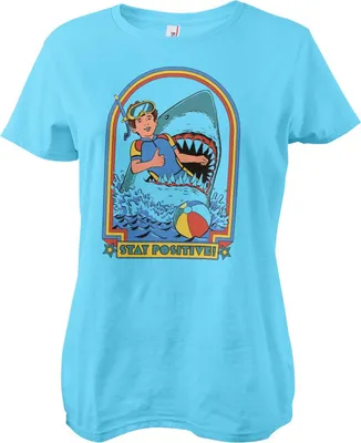 Produktbild von Stay Positive Girly Tee - Large - Skyblue