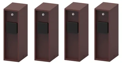 Produktbild von Novatool 4x Steckdosensäule 3-fach außen Braun Edelstahl eckig IP44 Steckdose Aussen Gartensteckdose Outdoor Steckdosensäule Garten Steckdosenturm (Elektro)
