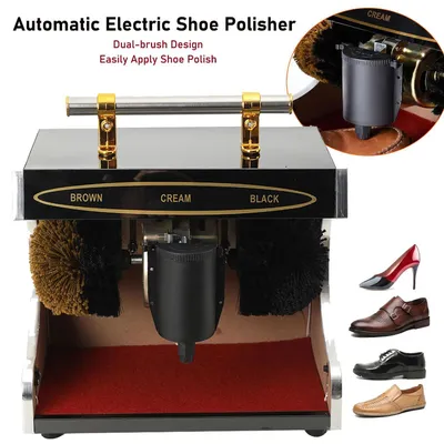 Produktbild von Automatischer Schuhreiniger - Elektrische Schuhputzmaschine - Doppelte Bürste - Plüschbürste - Metallgriff - Staubentfernung & Polieren