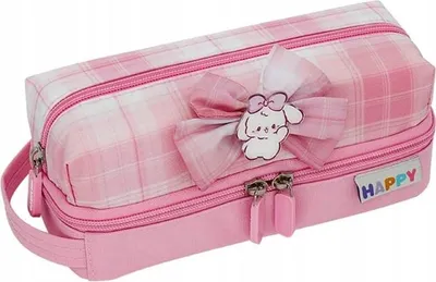 Zdjęcie produktu dla Piórnik Szkolny Różowy 21,5x9 cm z Przegródkami