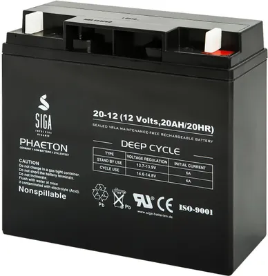 Produktbild von SIGA Phaeton AGM Deep Cycle Akku 20Ah 12V