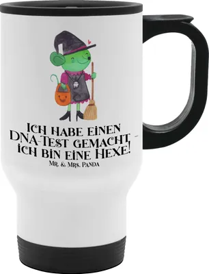 Produktbild von Mr. & Mrs. Panda Edelstahlbecher Halloween Hexe - Weiß - Geschenk, Herbstfest, Kaffeebecher To Go, Mehrwegbecher, zauberhaft, edelstahl thermobecher, Kürbisse, Feiertage