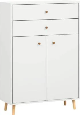 Obrázok produktu pre Skriňa Highboard Möbelpartner Bjarne biela 77 x 113,4 x 33,05 cm