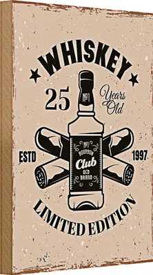 Produktbild von Holzschild Spruch Whiskey 25 years Limited Edition 20x30cm