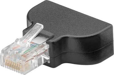 Immagine prodotto di Goobay 76735 Presa Euro (tipo C, CEE 7/16) > spina RJ45 (8P8C) - fissaggio a vite