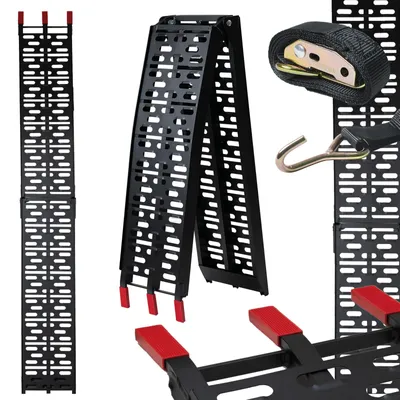 Produktbild von TRUTZHOLM 1 x Auffahrrampe klappbar 228 cm Traglast 340 kg Alu gelocht Motorradrampe Rampe schwarz