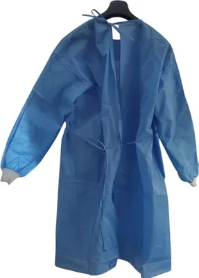Produktbild von Einweg-Schutzkittel aus Vliesstoff 40g, blau, Größe L/XL – 1 Stück, FOXMED