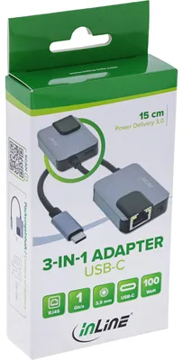 Immagine prodotto di Adattatore InLine® USB-C 3 in 1, Gigabit, audio, PD 3.0