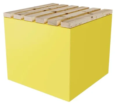 Produktbild von Garten Sitzwürfel Sitzhocker Sitzbox Sitzbank mit Stauraum aus Stahl & Lärche 50 x 45 x 50