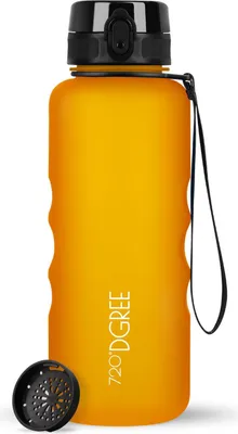Produktbild von 720°DGREE Trinkflasche uberBottle softTouch mit Sieb honey yellow 1,5l