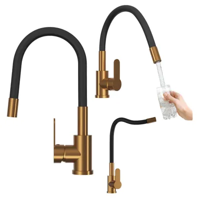 Produktbild von Granitan | GRADO PLUS - Küchenarmatur - Flexibler Auslauf - Gold - Küchenmischbatterie