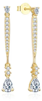 Immagine prodotto di Esclusivi orecchini pendenti placcati oro con zirconi AGUP3300W-GOLD