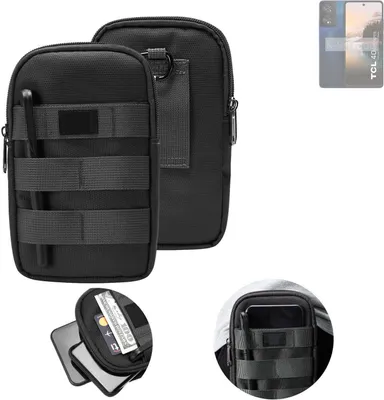 Produktbild von K-S-Trade Holster Gürtel Tasche kompatibel mit TCL 40 NXTPAPER Handy Tasche Schutz Hülle dunkel-grau viele Fächer, 1x
