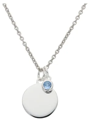 Produktbild von JuwelmaLux Gravurplatte Anhänger 925/000 Sterling Silber mit Geburtsstein März JL16-02-0652