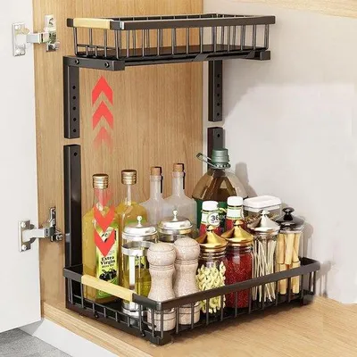 Produktbild von Famanu Gootsteen Organizer - Hochwertiger Metall Organizer mit verstellbarer Höhe