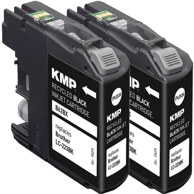 Produktbild von KMP Tintenpatrone passend für Brother LC223BK Black Doublepack