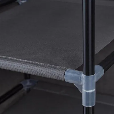 Produktbild von Famanu Stoffkleiderschrank mit 2 Stangen, 3 Schubladen & 4 Fächern - Anthrazit