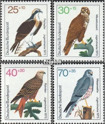 Produktbild von Briefmarken BRD (BR.Deutschland) 1973 Mi 754-757 (kompl.Ausgabe) postfrisch Jugend: Greifvögel