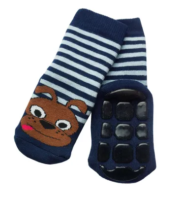 Produktbild von Kinder ABS-Socken aus Baumwolle Charly der Hund Marine Größe 23-26