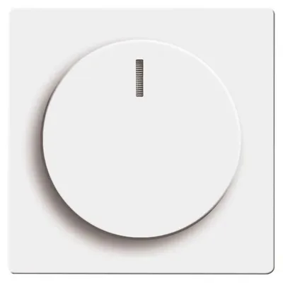 Produktbild von Busch-Jaeger Zentralscheibe, 6540-84-102, für Dimmer, mit Drehknopf und Leuchtring, studioweiß, 1 Stk.