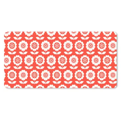 Obrázok produktu pre Podložka pod myš - Kvety - vzor - červená - 80x40cm - Rohožka pod myš