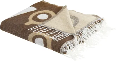 Produktbild von BELIANI Decke braun Polyester Acryl 130 x 170 cm Pferdemuster Fransen Schlafzimmer Wohnzimmer