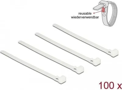 Obrázek produktu pro DeLOCK 18638, Nylon, Bílá, 150 mm, 7,2 mm, 100 kusů