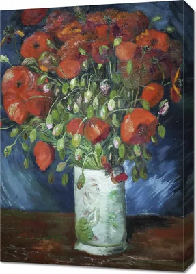 Immagine prodotto di Quadro 50x70 cm Vaso con papaveri, Van Gogh Vintage per il salotto
