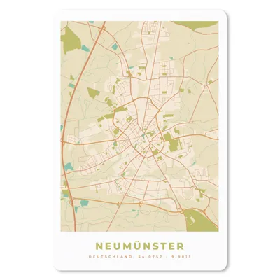Produktbild von MuchoWow® Mauspad Mousepad Karte - Neumünster - Karte - Stadtplan - Vintage 40x60 cm - Mousepads - Maus Mat - Pad - Mausunterlage - Schreibtisch Accesoire