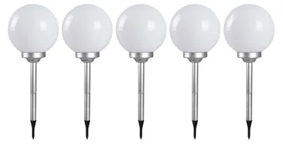 Immagine prodotto di 5 lampade a LED solari a innesto, a forma di sfera, 30 cm, SOLAR