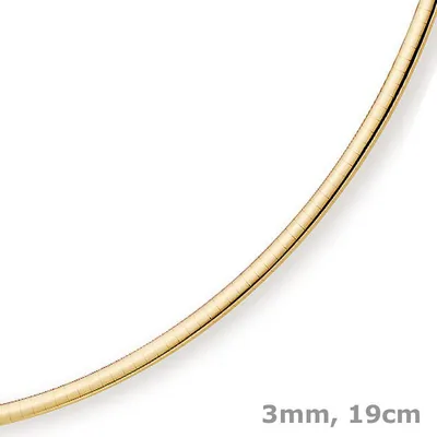 3mm-Omega-Armband-flach-585-Gelbgold-19cm