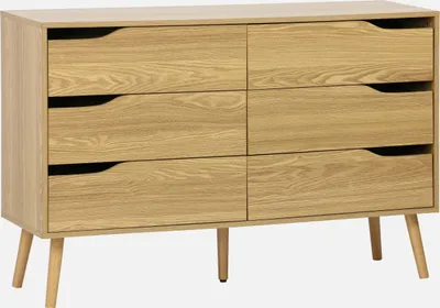 Produktbild von sweeek - Kommode mit Holzdekor, 6 Schubladen - Eschenholzlook