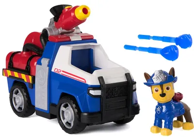 Image de Véhicule de secours des pompiers Paw Patrol avec figurine - Voiture de police Chase avec canons à eau