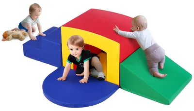 Produktbild von VEVOR Einzel-Tunnel-Klettergerüst, Spielset für Kleinkinder, Schaumstoff-Kletterblöcke für Kleinkinder, Kinder-Tunnel-Labyrinth mit Treppe und Rampe, Indoor für Kleinkinder und Vorschulkinder, leicht zu reinigen, 3 Stück (verschiedene), 5 Abschnitte, Einfarbig-a