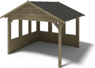 Image de Pergola de jardin 4.04x4.04m avec panneaux - traité - ALT126 - ALTANKA