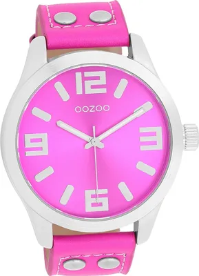 Produktbild von Oozoo Leder Damen Uhr Analog Quarzuhr Armband pink Timepieces D2UOC1074A