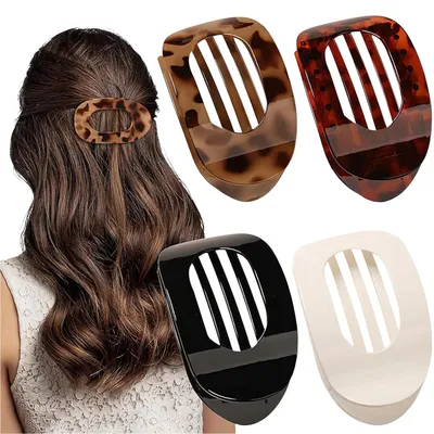 Produktbild von 4 Stück Flache Haarklammer, Leopard Haarschmuck, Damen Haarspange für Dickes und Dünnes Haar