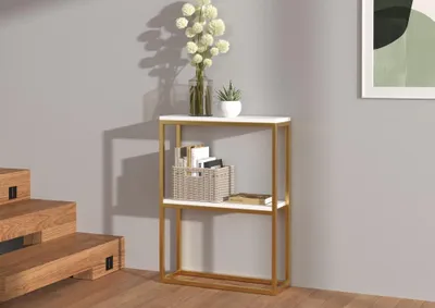 Obrázek produktu pro Odkládací stolek DANRA - zlatý / bílý